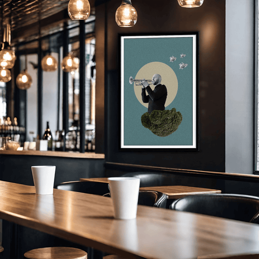 Jazz in Bloom: Bold Wall Art for Bedroom