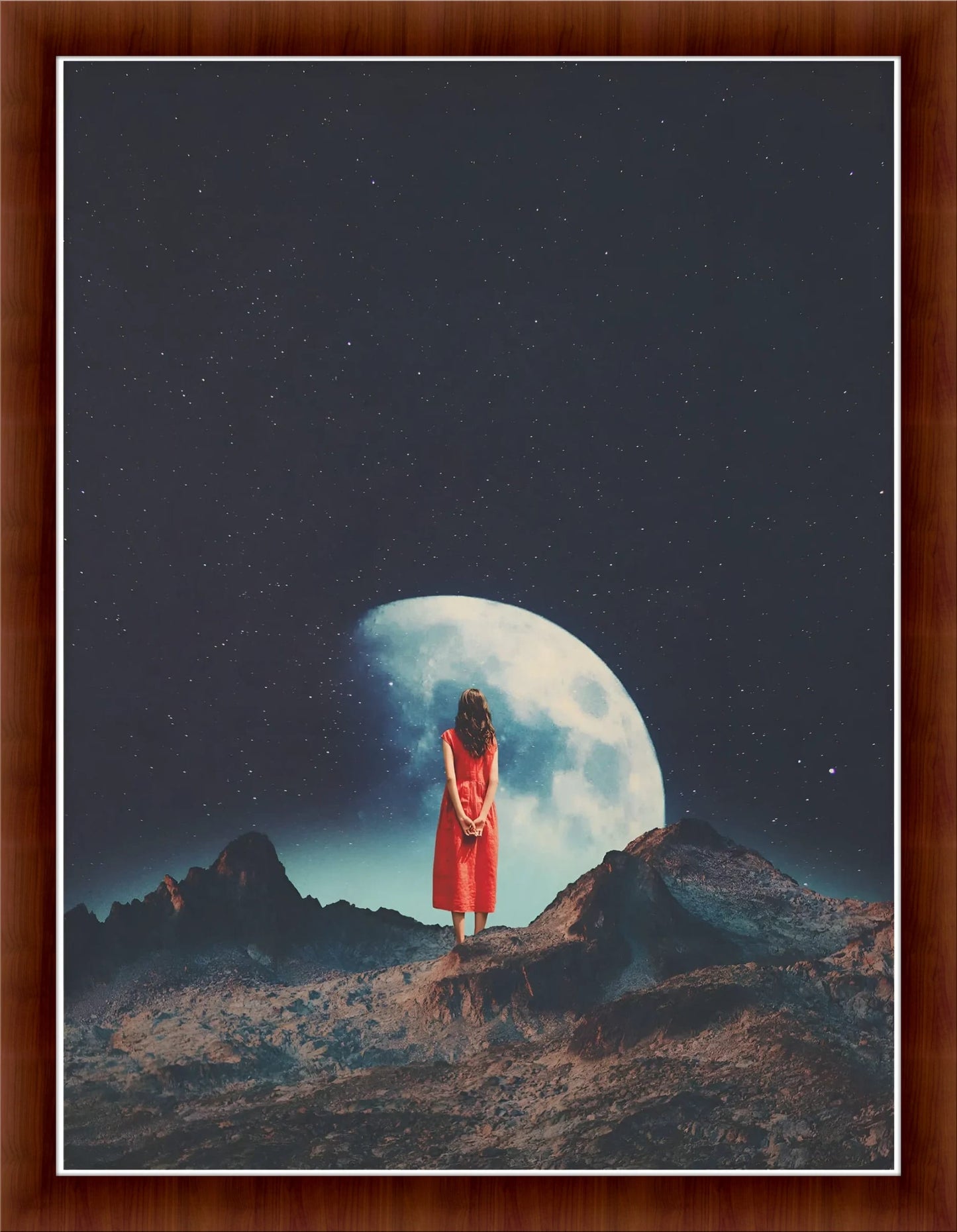 Cosmic Serenity: Vintage Art Print for Bedroom or Office