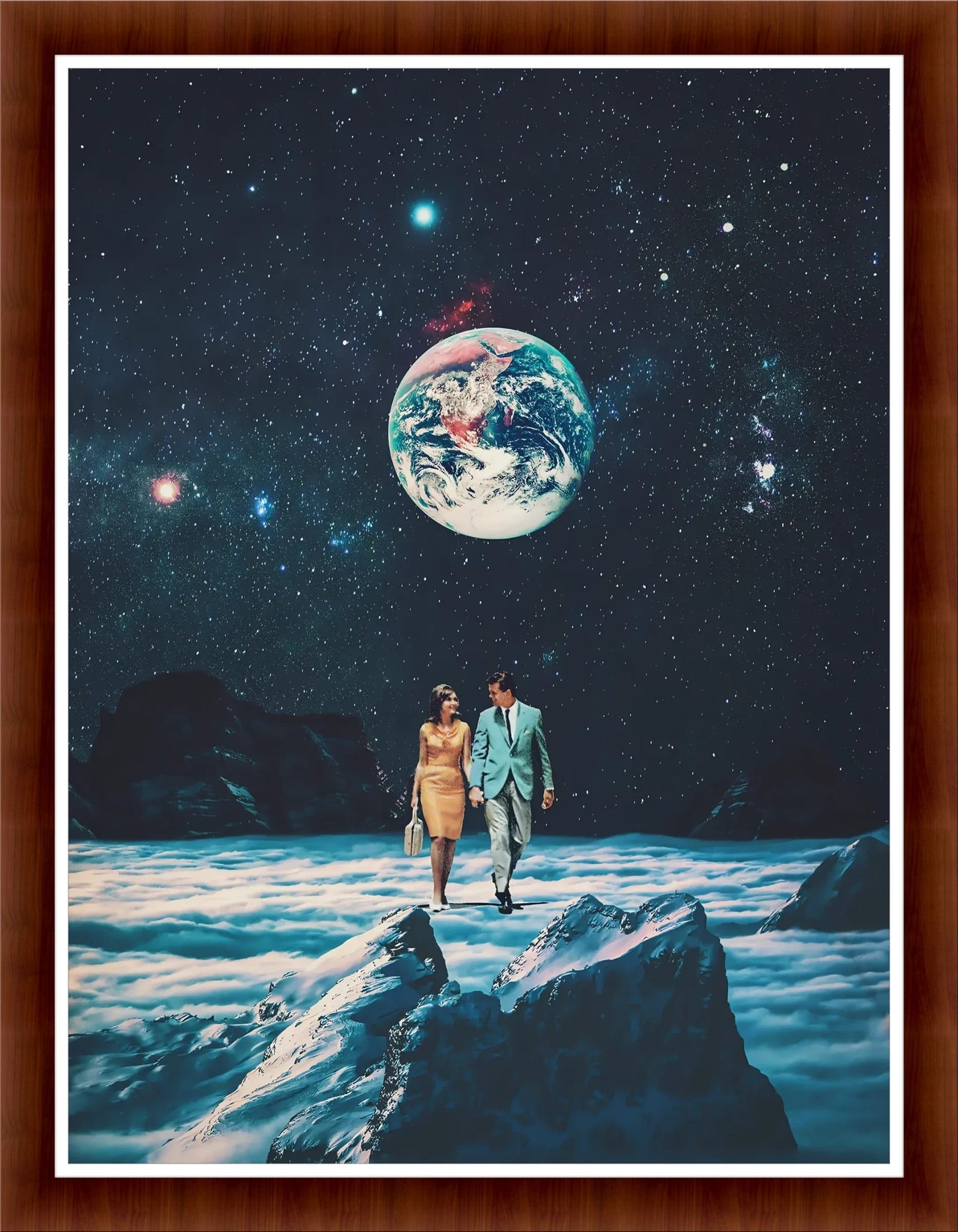 Starry Night Walk: Modern Wall Art for Living Room Style