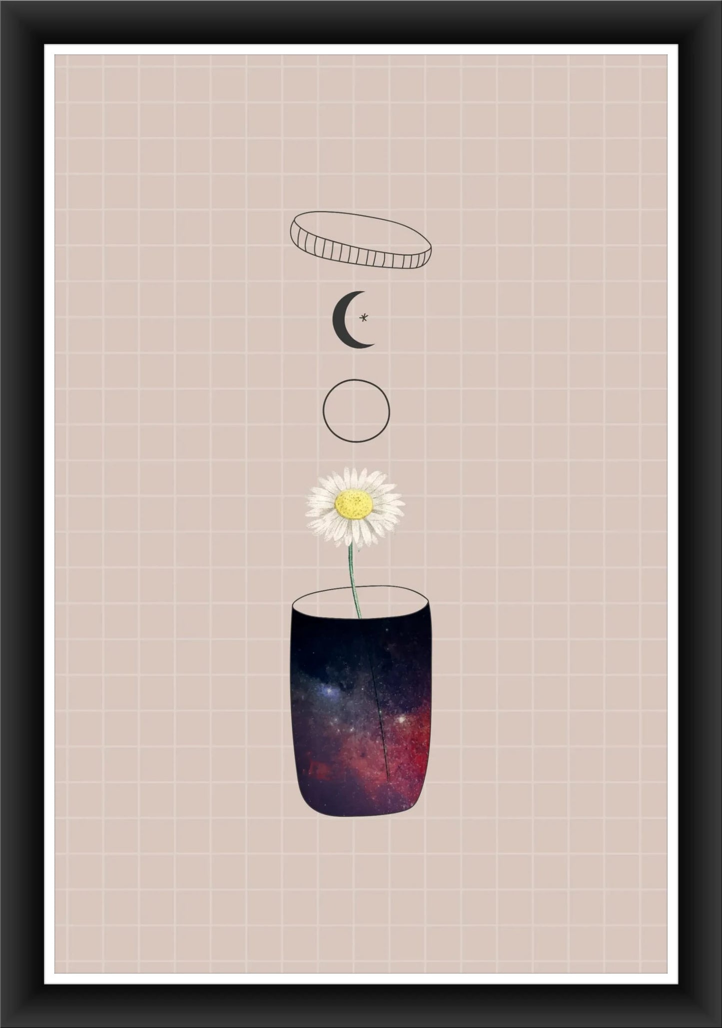 Starry Vase: Unique Illustration for Any Space