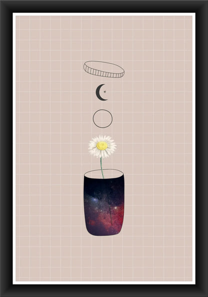 Starry Vase: Unique Illustration for Any Space