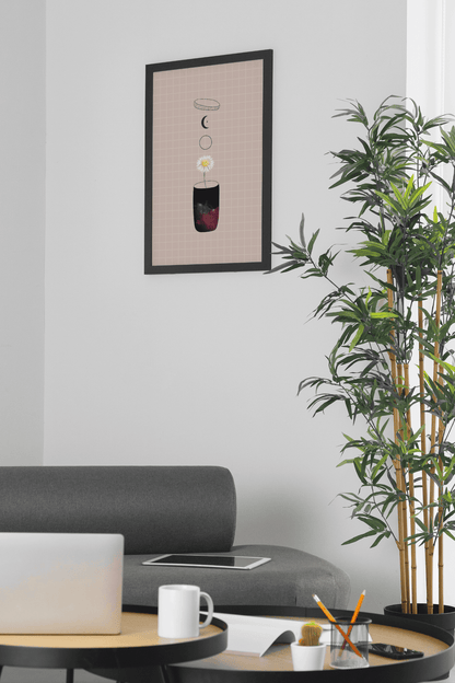 Starry Vase: Unique Illustration for Any Space