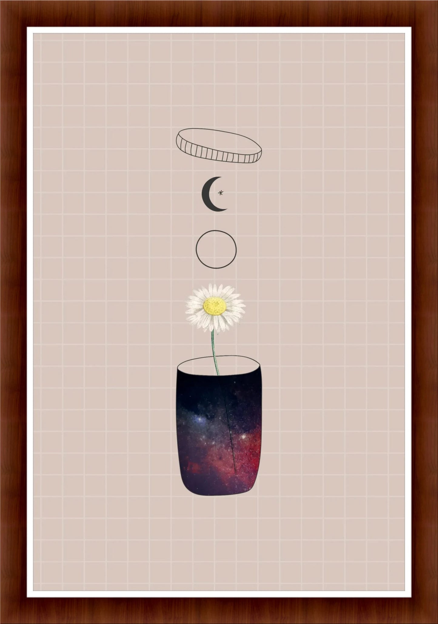 Starry Vase: Unique Illustration for Any Space