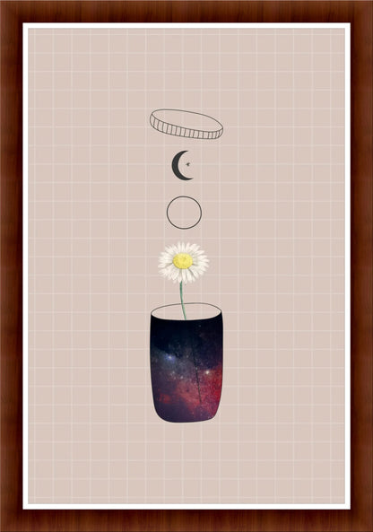 Starry Vase: Unique Illustration for Any Space