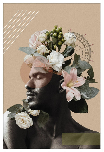 Blooming Charm: Feminine Art Print for Bedroom or Office