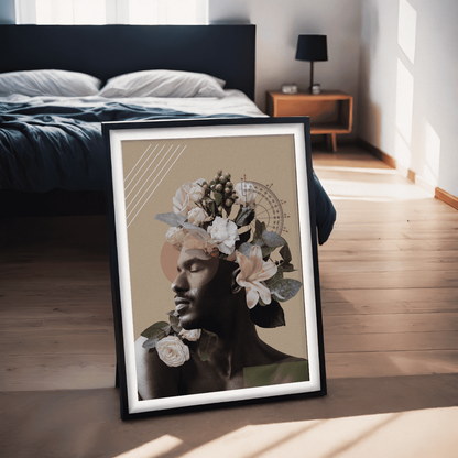 Blooming Charm: Feminine Art Print for Bedroom or Office