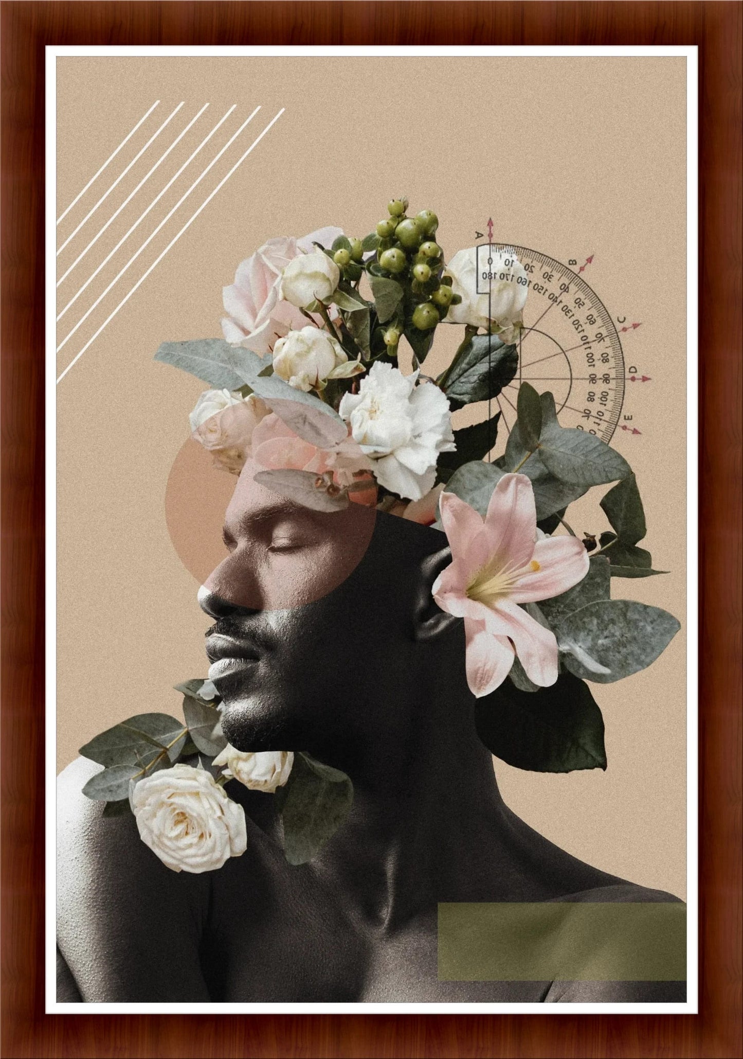 Blooming Charm: Feminine Art Print for Bedroom or Office
