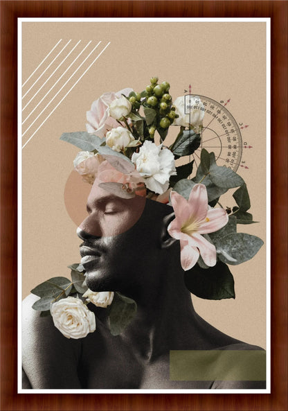 Blooming Charm: Feminine Art Print for Bedroom or Office