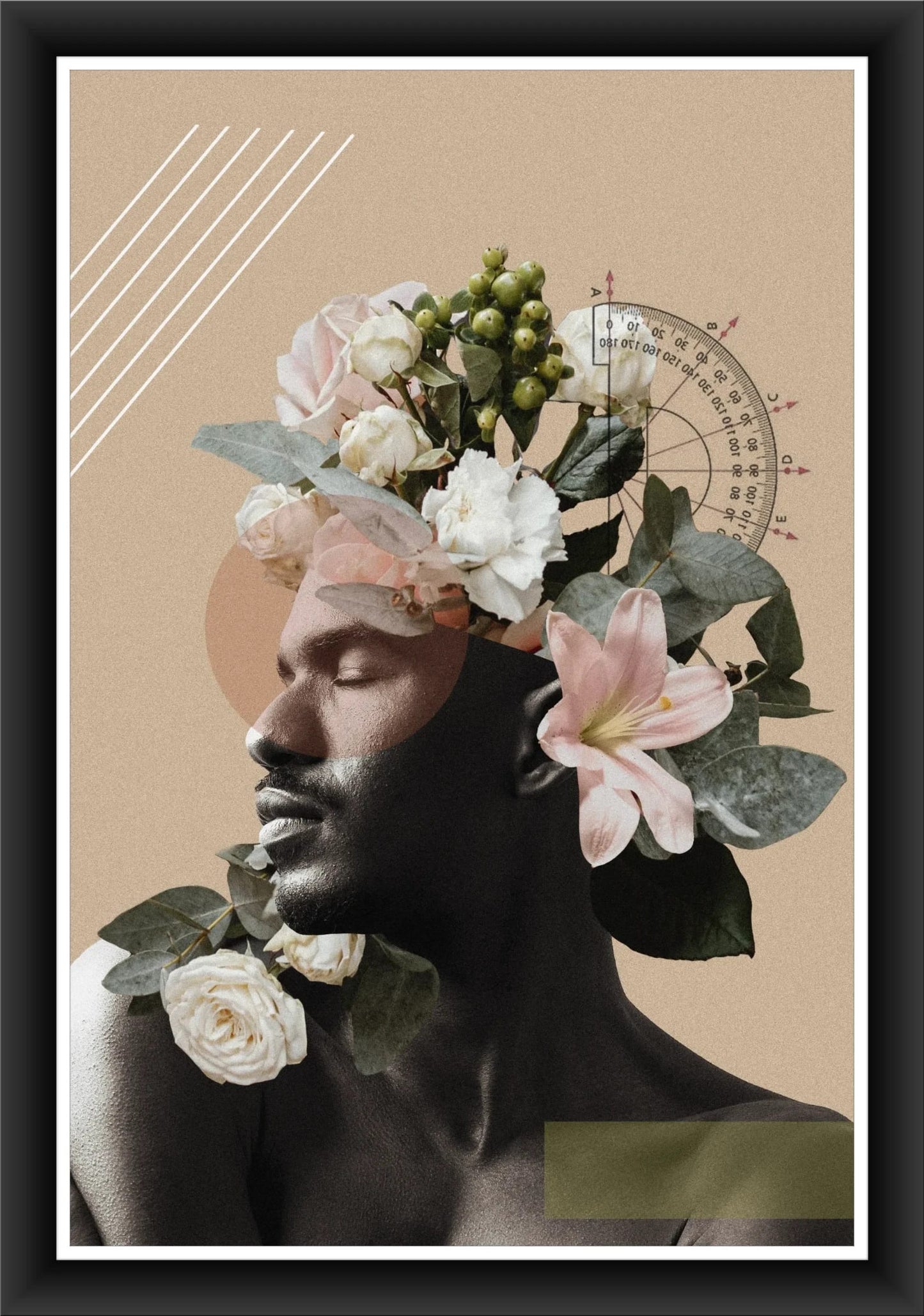 Blooming Charm: Feminine Art Print for Bedroom or Office